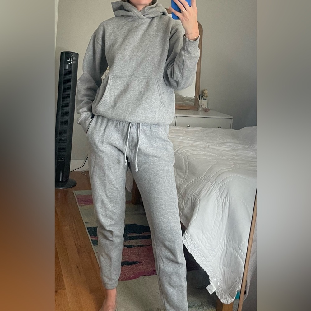Gray Aritzia TNA cozy AF fleece hoodie